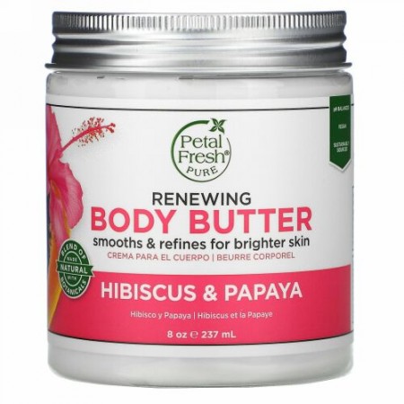 Petal Fresh, Pure, ボディバター、 トーニング、 ハイビスカス & パパイヤ、 8 オンス (237 ml)