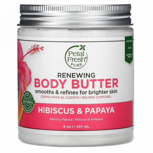 Petal Fresh, Pure, ボディバター、 トーニング、 ハイビスカス & パパイヤ、 8 オンス (237 ml)