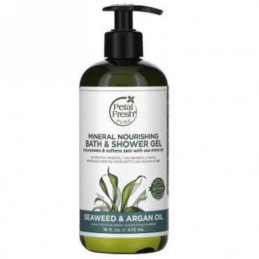 Petal Fresh, Pure, お風呂&シャワー用ミネラル栄養補給ジェル、海草＆アルガンオイル、475ml