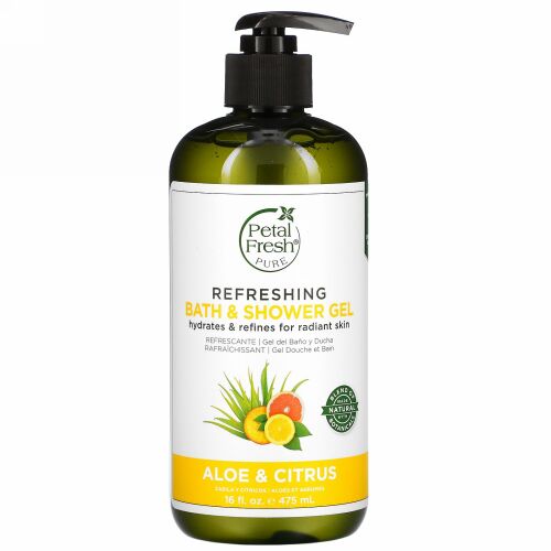 Petal Fresh, 純粋、リフレッシュバス＆シャワージェル、アロエ＆シトラス、16 fl oz (475 ml)