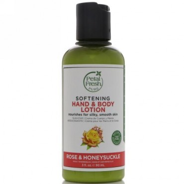 Petal Fresh, ピュア、ソフト仕上げハンド&ボディローション、ローズ&ハニーサックル（スイカズラ）、3 fl oz (90 ml) (Discontinued Item)