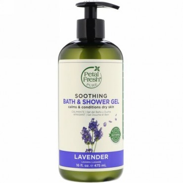 Petal Fresh, Pure, Soothing Bath & Shower Gel, Lavender, 16 fl oz (475 ml)