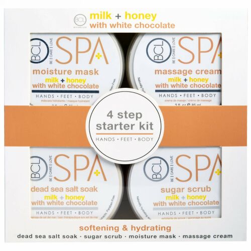 Petal Fresh, スパ、4ステップスターターキット、ソフトニング＆ハイドレーティング、ミルク+ホワイトチョコレート入りハチミツ、各4 - 3 fl oz (85 ml) (Discontinued Item)