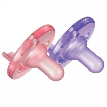 Philips Avent, スージーおしゃぶり、ピンク/パープル、生後0-3ヶ月用、2パック (Discontinued Item)