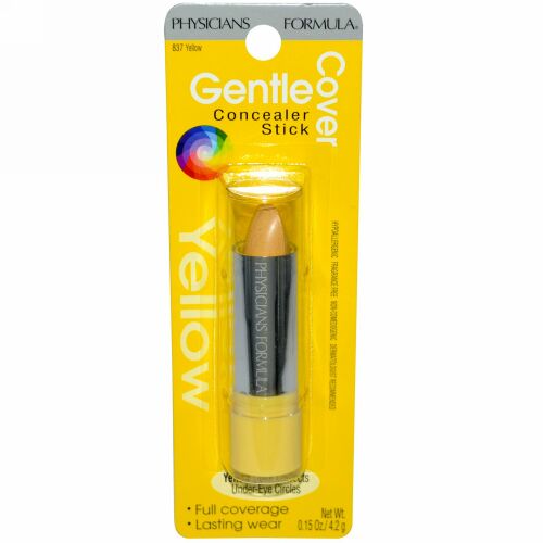Physicians Formula, ジェントル・カバー・コンシーラー・スティック、イエロー、0.15オンス（4.2 g） (Discontinued Item)