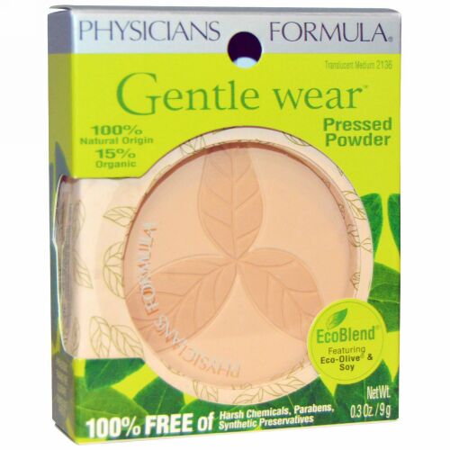 Physicians Formula, ジェントルウェア、プレスパウダー、半透明メディア、0.3オンス（9g） (Discontinued Item)