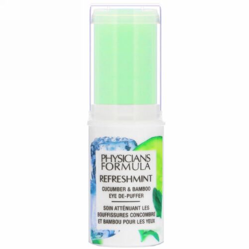 Physicians Formula, リフレッシュミント、キュウリ & バンブー、目の腫れを解消、12.8g（0.45 oz）