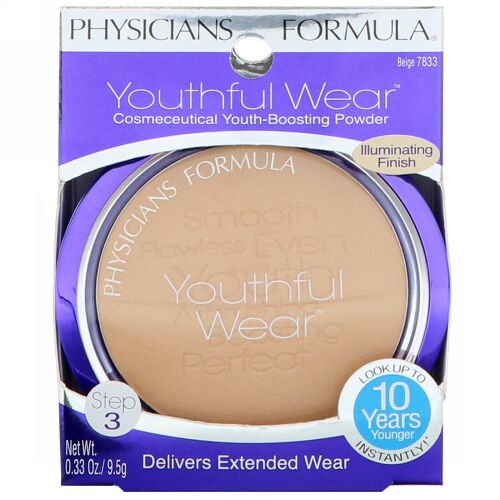 Physicians Formula, ユースフルウェア、コスモスーティカル若返りパウダー、輝く仕上げ、ベージュ、0.33 oz (9.5 g) (Discontinued Item)