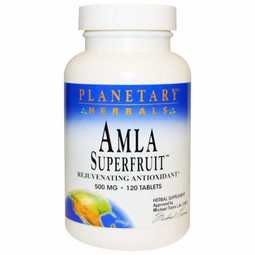 Planetary Herbals, アムラスーパーフルーツ若返りの抗酸化剤, 500 mg, 120錠