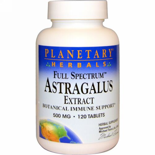 Planetary Herbals, レンゲエキス, フルスペクトラム, 500 mg, 120錠