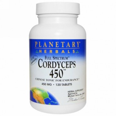 Planetary Herbals, 冬虫夏草 450、フルスペクトル、450 mg、120錠