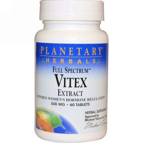 Planetary Herbals, フルスペクトラム, ハマゴウ属（バイテックス）エキス, 500 mg, 60錠
