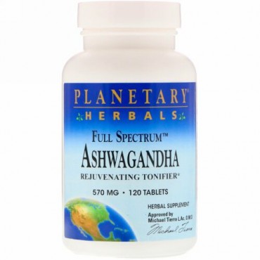 Planetary Herbals, フルスペクトラム アシュワガンダ, 570 mg, 120錠