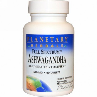 Planetary Herbals, Full Spectrum（フルスペクトル）アシュワガンダ、570mg、60粒