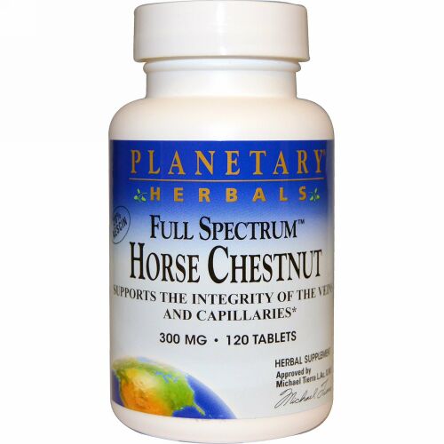Planetary Herbals, フルスペクトルホースチェスナット、 300 mg、 120タブレット
