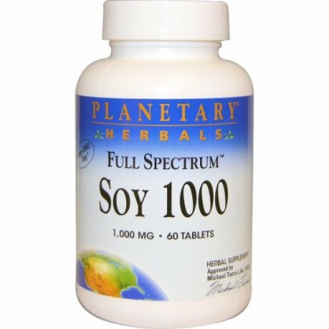 Planetary Herbals, フルスペクトラム™ ソイ 1000, 1000 mg, 60 錠