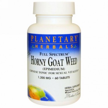 Planetary Herbals, ホーニーゴートウィード（イカリソウ属）, フルスペクトラム, 1,200 mg, 60錠