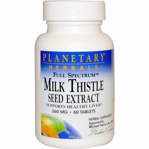 Planetary Herbals, オオアザミ種子エキス, フルスペクトラム, 260 mg, 60錠