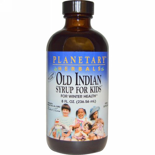 Planetary Herbals, Old Indian Syrup for Kids™（オールドインディアン 子供用シロップ）、ワイルドチェリー味、8 液量オンス (236.56 ml) (Discontinued Item)
