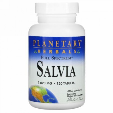 Planetary Herbals, サルビア、1,020 mg、120錠