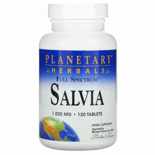 Planetary Herbals, サルビア、1,020 mg、120錠