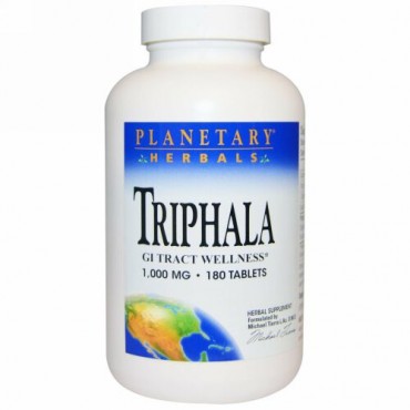 Planetary Herbals, トリファラ（Triphala）, 消化管の健康, 1,000 mg, 180錠