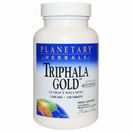Planetary Herbals, トリファラゴールド（Triphala Gold）, 消化管の健康, 1,000 mg, 120錠