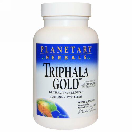 Planetary Herbals, トリファラゴールド（Triphala Gold）, 消化管の健康, 1,000 mg, 120錠