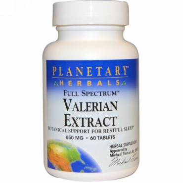 Planetary Herbals, バレリアンエキス、 フルスペクトル、 650 mg、 60タブレット