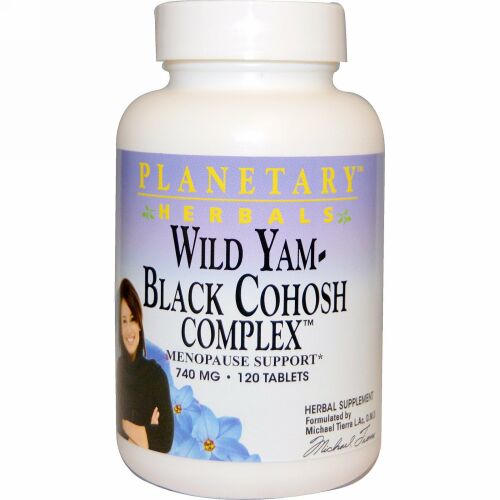 Planetary Herbals, 自然薯ブラックコホッシュ複合体（Wild Yam - Black Cohosh Complex）, 740 mg, 120錠