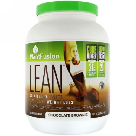 PlantFusion, Complete Lean, Chocolate Brownie, 29.6 oz (840 g) (Discontinued Item)