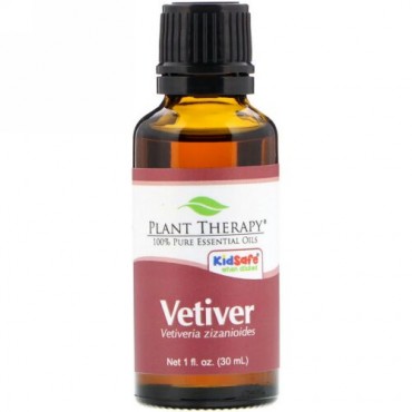 Plant Therapy, 100%ピュアエッセンシャルオイル、ベチバー、1液量オンス (30 ml) (Discontinued Item)