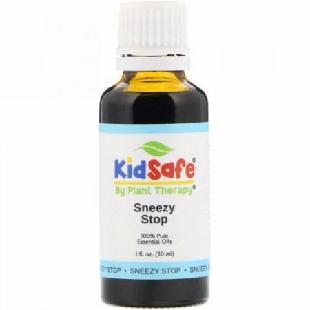 Plant Therapy, KidSafe、100%ピュアエッセンシャルオイル、くしゃみどめ、1 fl oz (30 ml) (Discontinued Item)