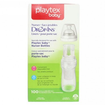 Playtex Baby, Nurser Drop-Insライナー、100ライナー、各8-10オンス (236-300 ml) (Discontinued Item)