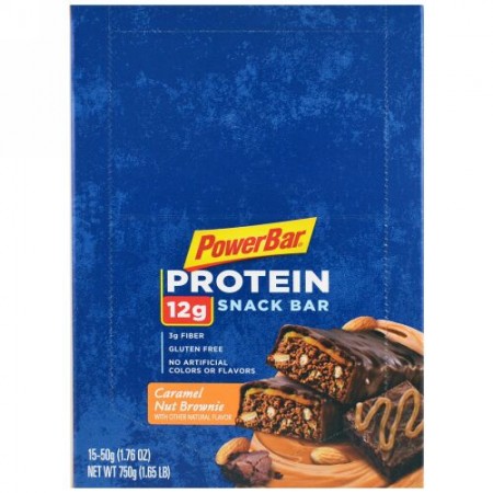 PowerBar, プロティンスナックバー、キャラメルナットブラウニー、15本、各1.76オンス (50 g) (Discontinued Item)
