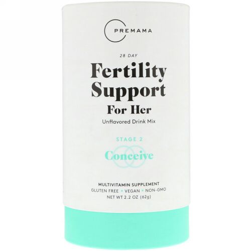 Premama, Fertility Support for Her, Unflavored Drink Mix , 28 Packets, 2.2 oz (62 g)