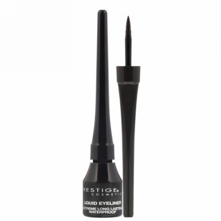 Prestige Cosmetics, リキッドアイライナー、ブラック、0.1 fl oz (3 ml) (Discontinued Item)