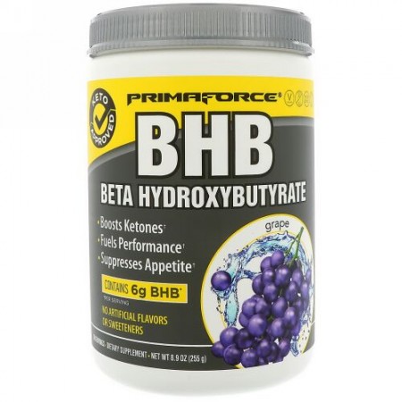 Primaforce, BHB、ベータヒドロキシブチレート、グレープ、8.9 oz (255 g) (Discontinued Item)