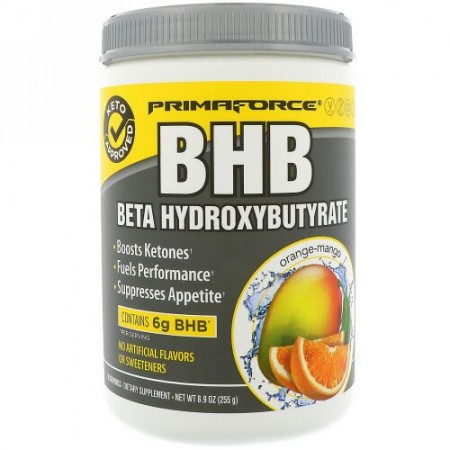 Primaforce, BHB、ベータヒドロキシブチレート、オレンジマンゴー、8.9 oz (255 g) (Discontinued Item)