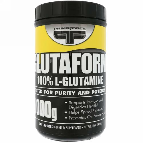 Primaforce, グルタフォーム、100％L-グルタミン、香料不使用、1000g