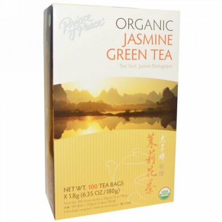 Prince of Peace, オーガニック, ジャスミン緑茶, 100ティーバッグ, 各1.8 g