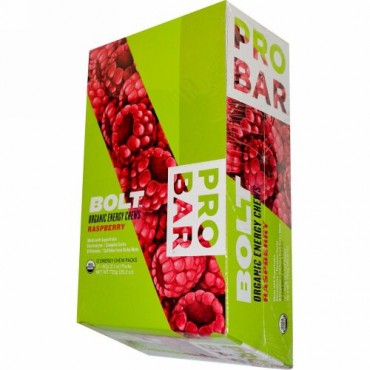 ProBar, Bolt Organic Energy Chews, Raspberry with Caffeine, 12 Pouches, 10 Chews (2.1 oz each) (Discontinued Item)