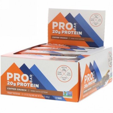 ProBar, プロテインバー、コーヒークランチ、12本、各70g（2.47oz）