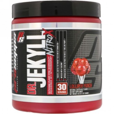 ProSupps, DR.JEKYLL, Nitro X, Intense Pump Pre Workout, Lollipop Punch, 10.5 oz (297 g) (Discontinued Item)