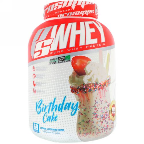 ProSupps, PSホエイ、バースデーケーキ、5 lbs (2268 g) (Discontinued Item)