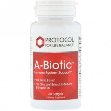 Protocol for Life Balance, A-Biotic、免疫系サポート、ソフトジェル60個 (Discontinued Item)