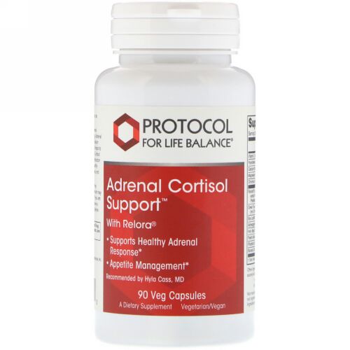 Protocol for Life Balance, 副腎コルチゾールサポート、ベジタリアンカプセル90錠