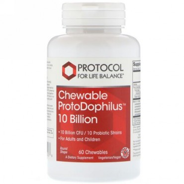Protocol for Life Balance, チュアブルProtoDophilus、100億、チュアブル錠60個 (Discontinued Item)