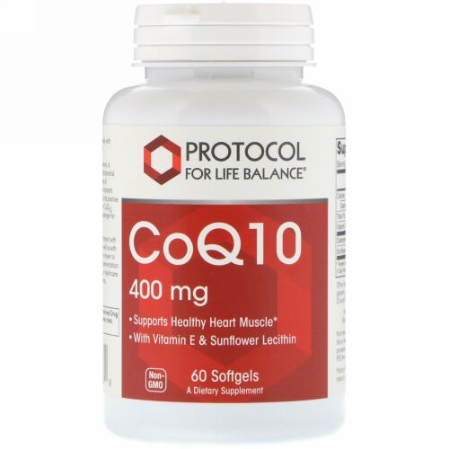 Protocol for Life Balance, コエンザイムQ10、400 mg、ソフトジェル60粒