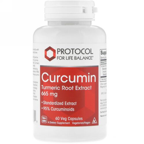 Protocol for Life Balance, Curcumin, Turmeric Root Extract, 665 mg, 60 Veg Capsules (Discontinued Item)